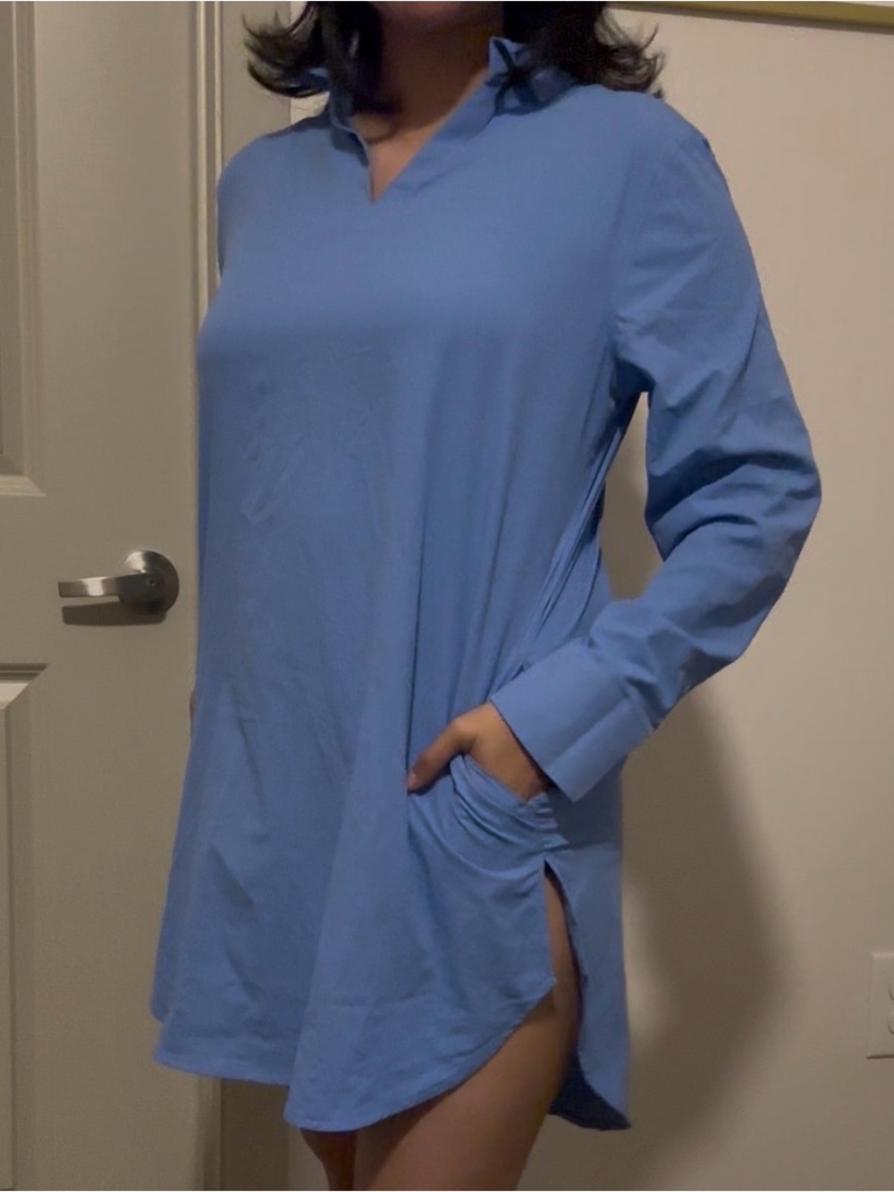 Coolibar SPF Light Blue Tunic Shirt Dress